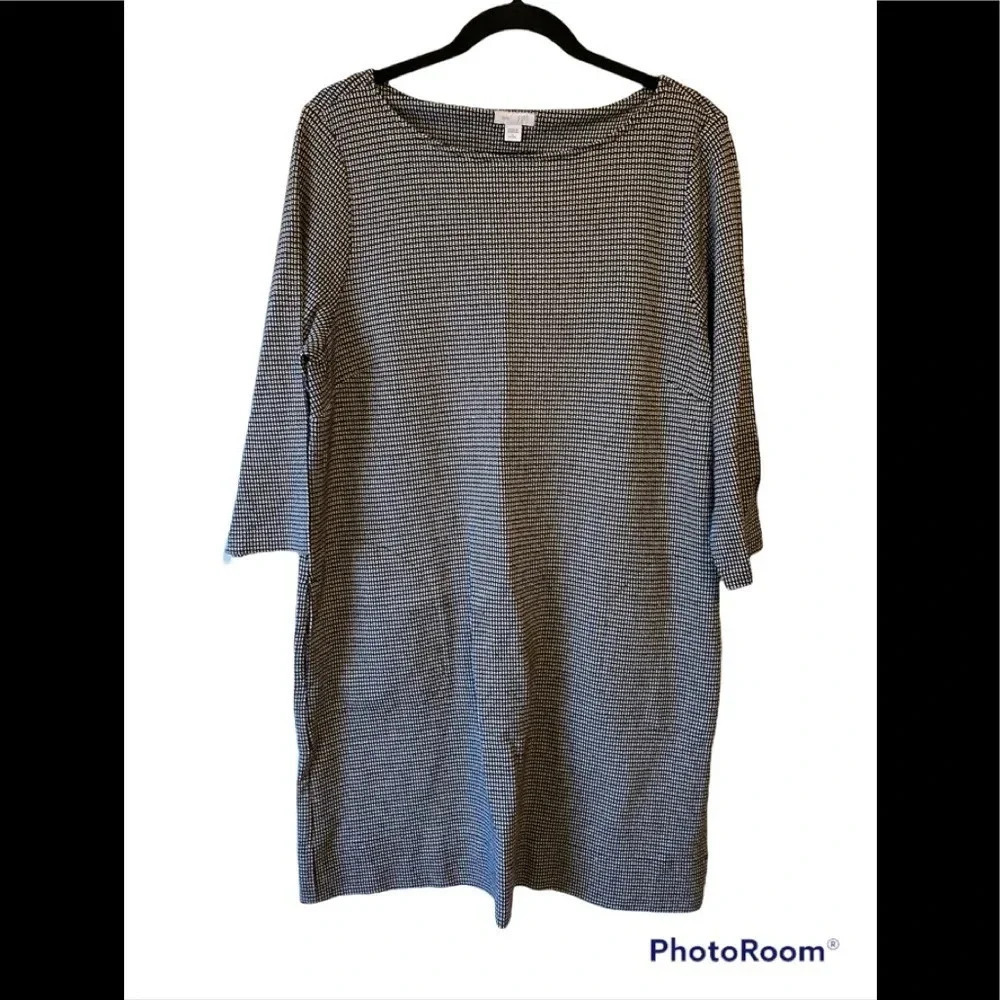 J. Jill Ponte 3/4 Sleeve Dress Sz L